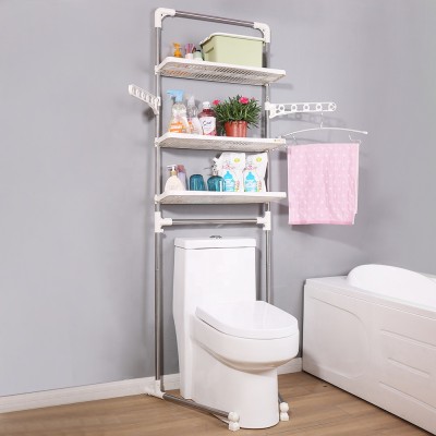 BAOYOUNI 3 Tier Adjustable Above Toilet Space Organizer Shelves Towel Rack Shelf Bathroom Storage Racks