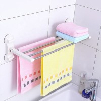 BAOYOUNI Stainless Steel Wall Mounted Towel Bathroom Space Saver Shelf Drying Hanger Pole Storage Rack